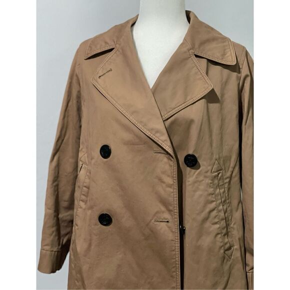 J.Crew factory Bonded Trench coat Tan nautical buttons 8p - Picture 7 of 7